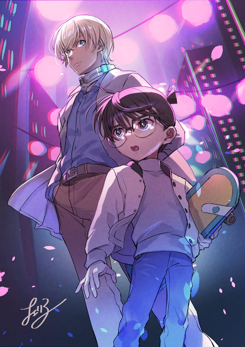 edogawa conan and amuro tooru (meitantei conan) drawn by cherico