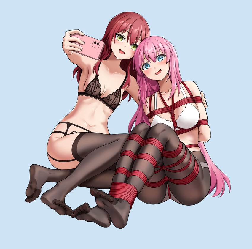 gotoh hitori and kita ikuyo (bocchi the rock!) drawn by t_zhonglang