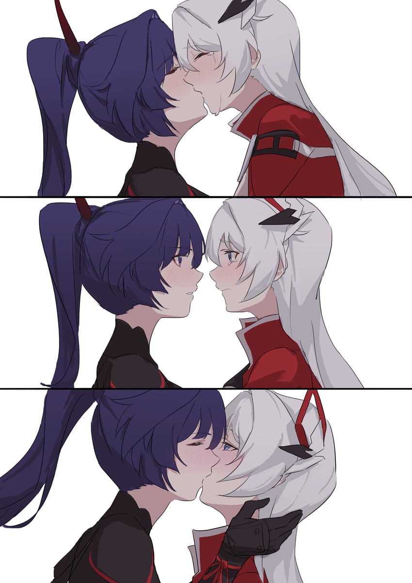 kiana kaslana and raiden mei (honkai and 1 more) drawn by hetare_mizu