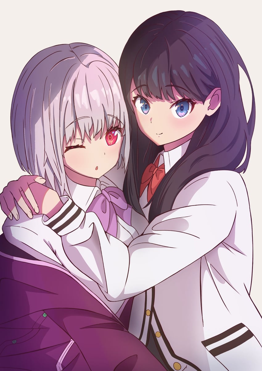 takarada rikka and shinjou akane (gridman universe and 1 more) drawn by musclemamayade