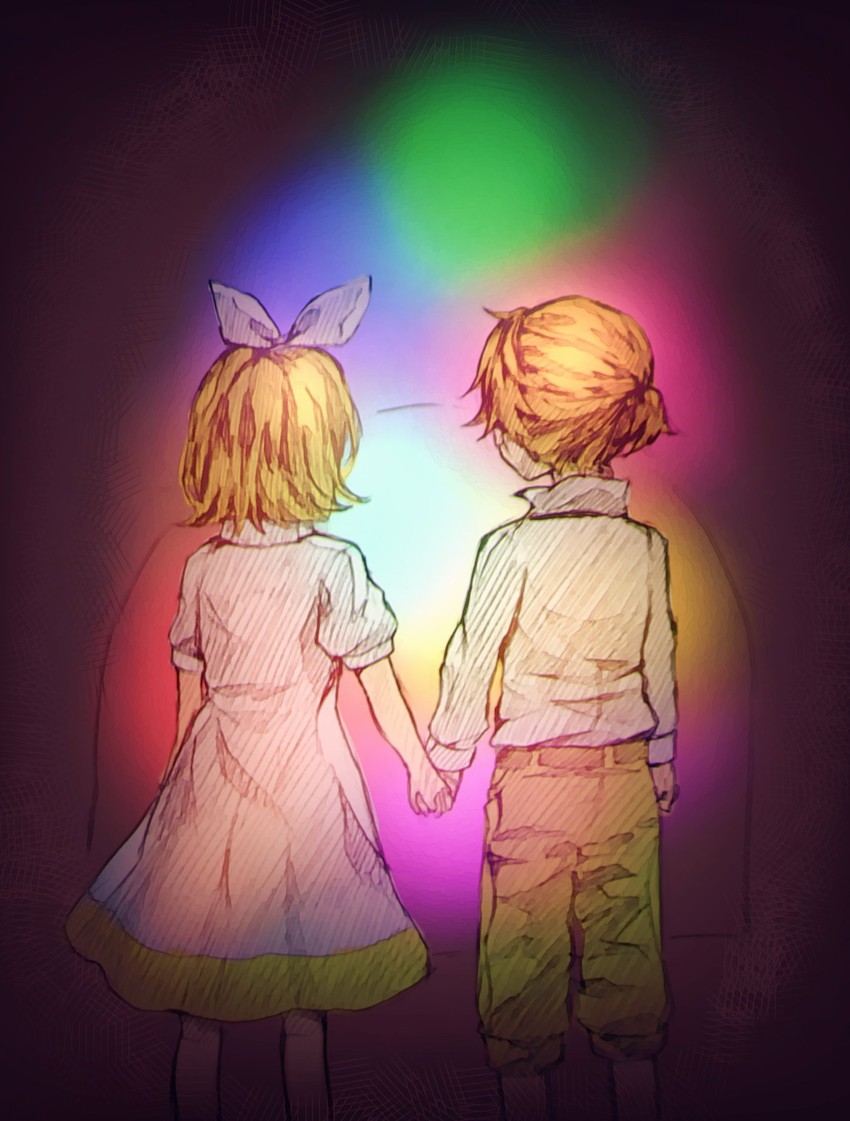 kagamine rin, kagamine len, gretel, and hansel (vocaloid and 2 more) drawn by aryuma772