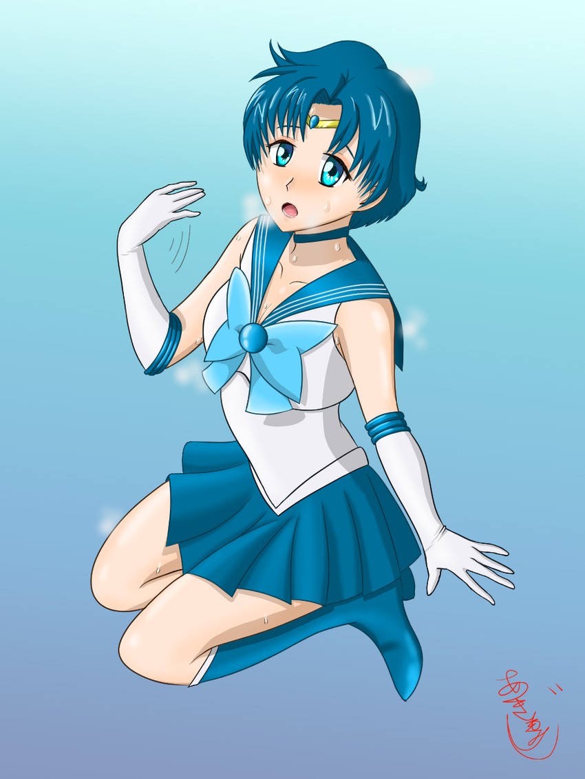mizuno ami and sailor mercury (bishoujo senshi sailor moon) drawn by sumofanaki