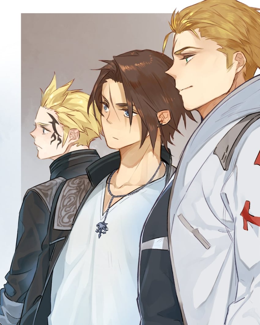squall leonhart, seifer almasy, and zell dincht (final fantasy and 1 more) drawn by nini_tw99