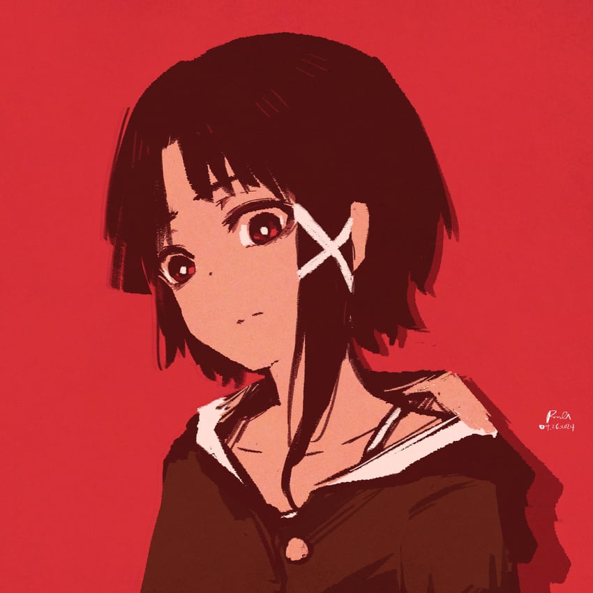 iwakura lain (serial experiments lain) drawn by rnna