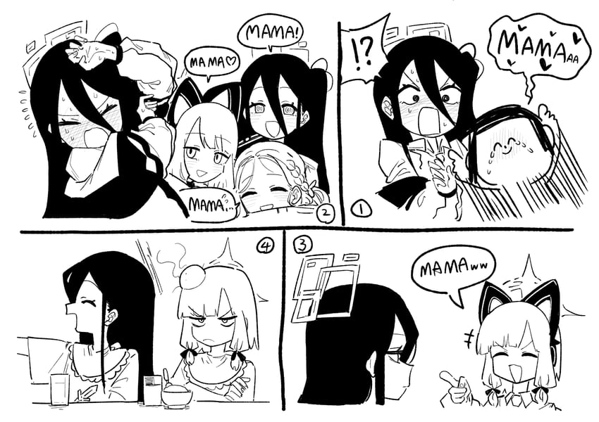 sensei, doodle sensei, aris, momoi, midori, and 2 more (blue archive) drawn by asahina_yoshitoshi