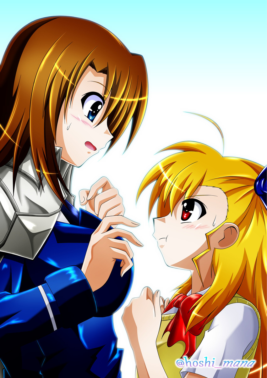 yagami hayate and vivio (lyrical nanoha and 1 more) drawn by rappasan05