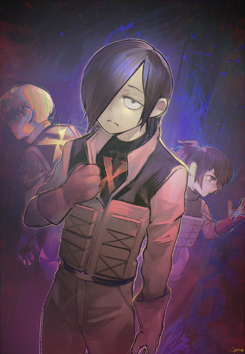 kurohara tokio, higashi azuma, and otta ely (choujin x) drawn by ammenite