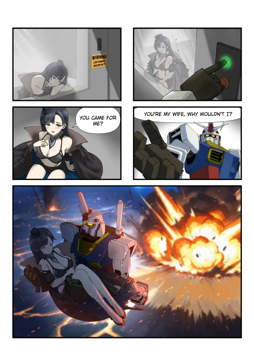 commander, rx-78-2 gundam, arizona, and power armor commander (azur lane and 2 more) drawn by parallelrey
