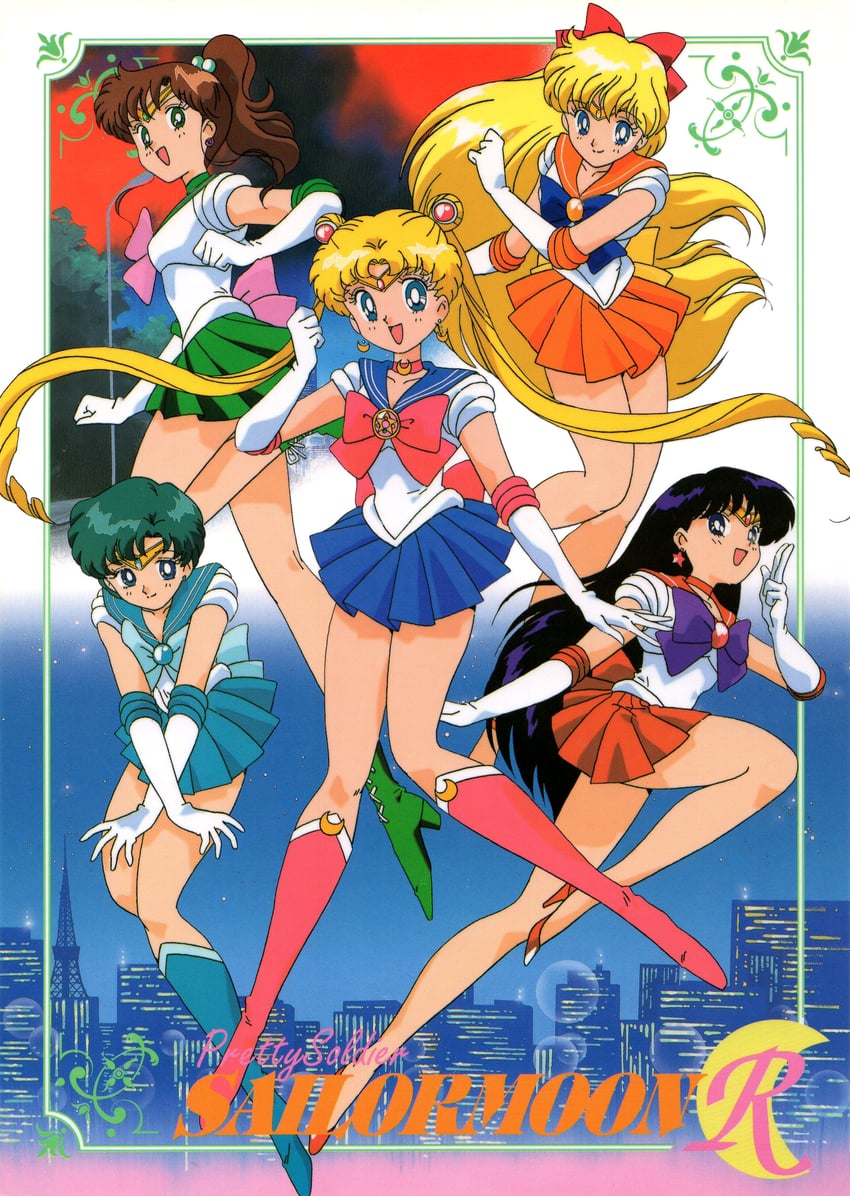 tsukino usagi, sailor moon, mizuno ami, aino minako, hino rei, and 5 more (bishoujo senshi sailor moon and 1 more) drawn by tadano_kazuko