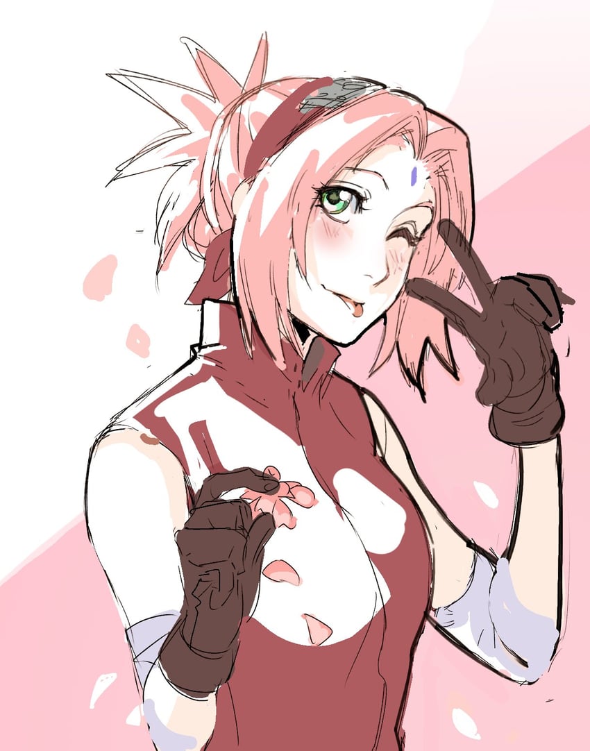 haruno sakura (naruto and 1 more) drawn by sekihan_(6kihan)