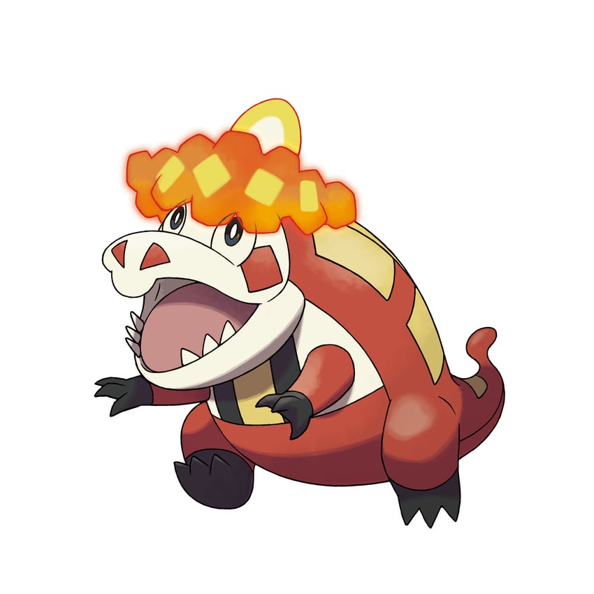 crocalor (pokemon and 1 more) drawn by sugimori_ken