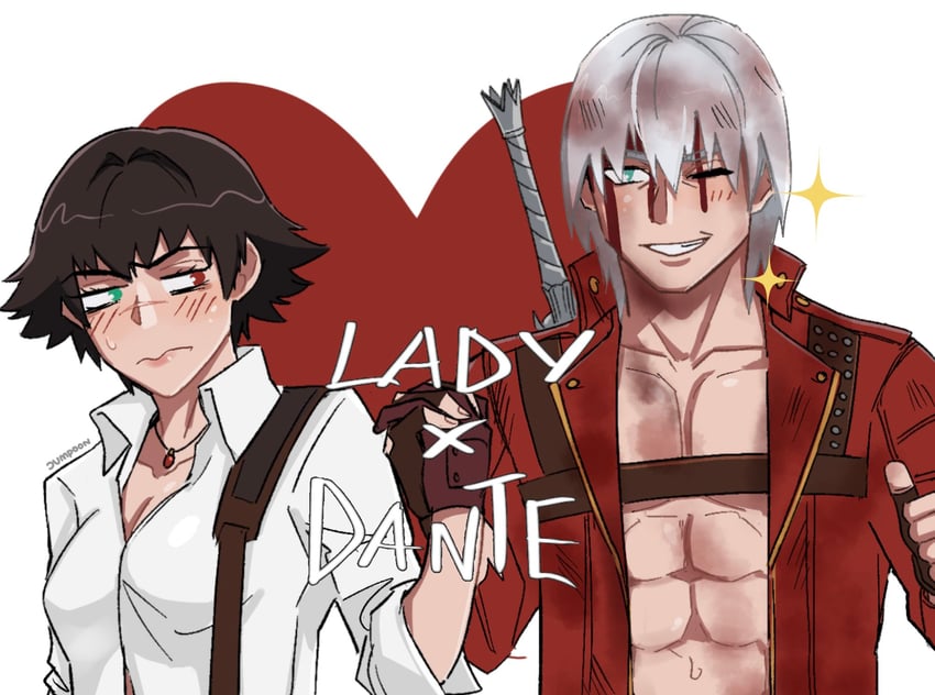 dante and lady (devil may cry and 1 more) drawn by jumpoon