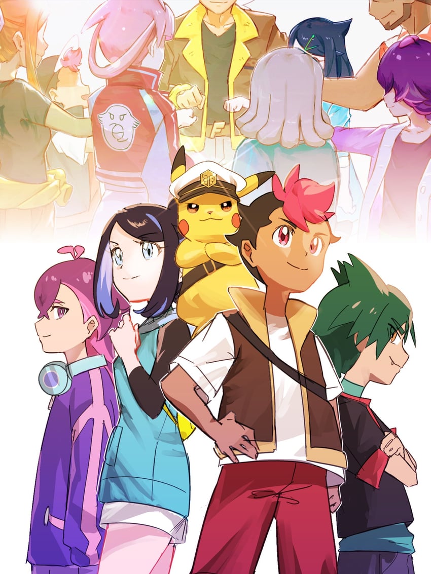 pikachu, liko, dot, roy, friede, and 6 more (pokemon and 1 more) drawn by copituji