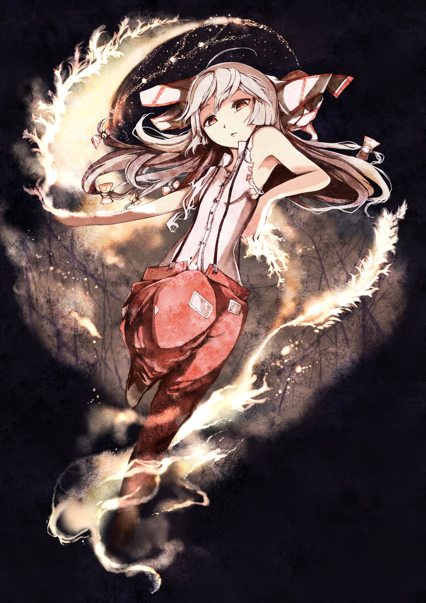 fujiwara no mokou (touhou) drawn by kyuu_(plastic_night_q)