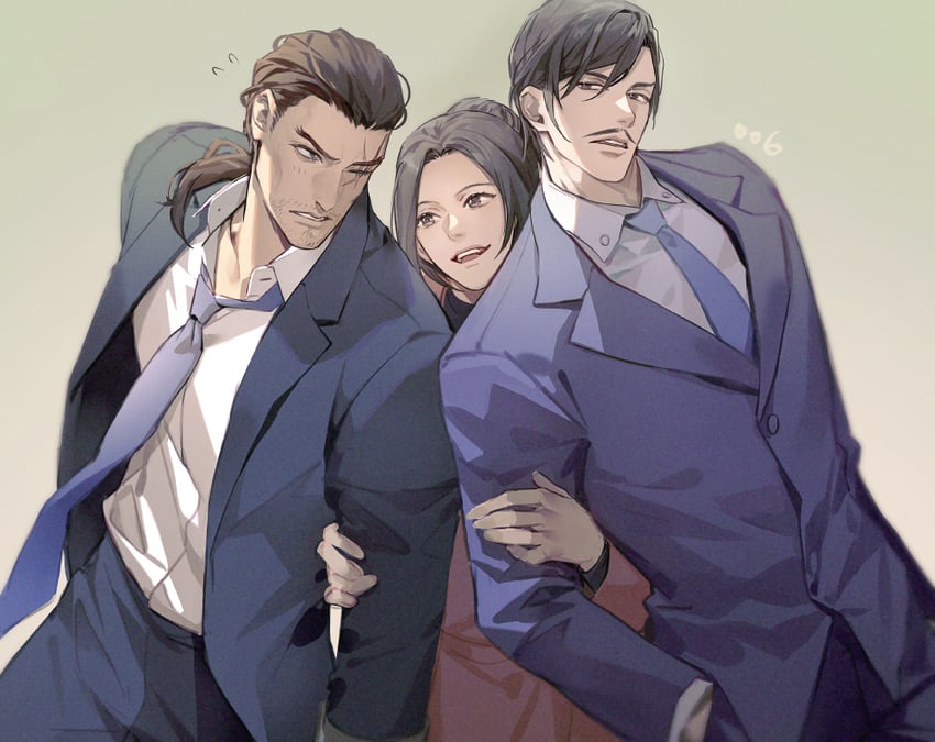 morofushi takaaki, uehara yui, and yamato kansuke (meitantei conan) drawn by yoshicha