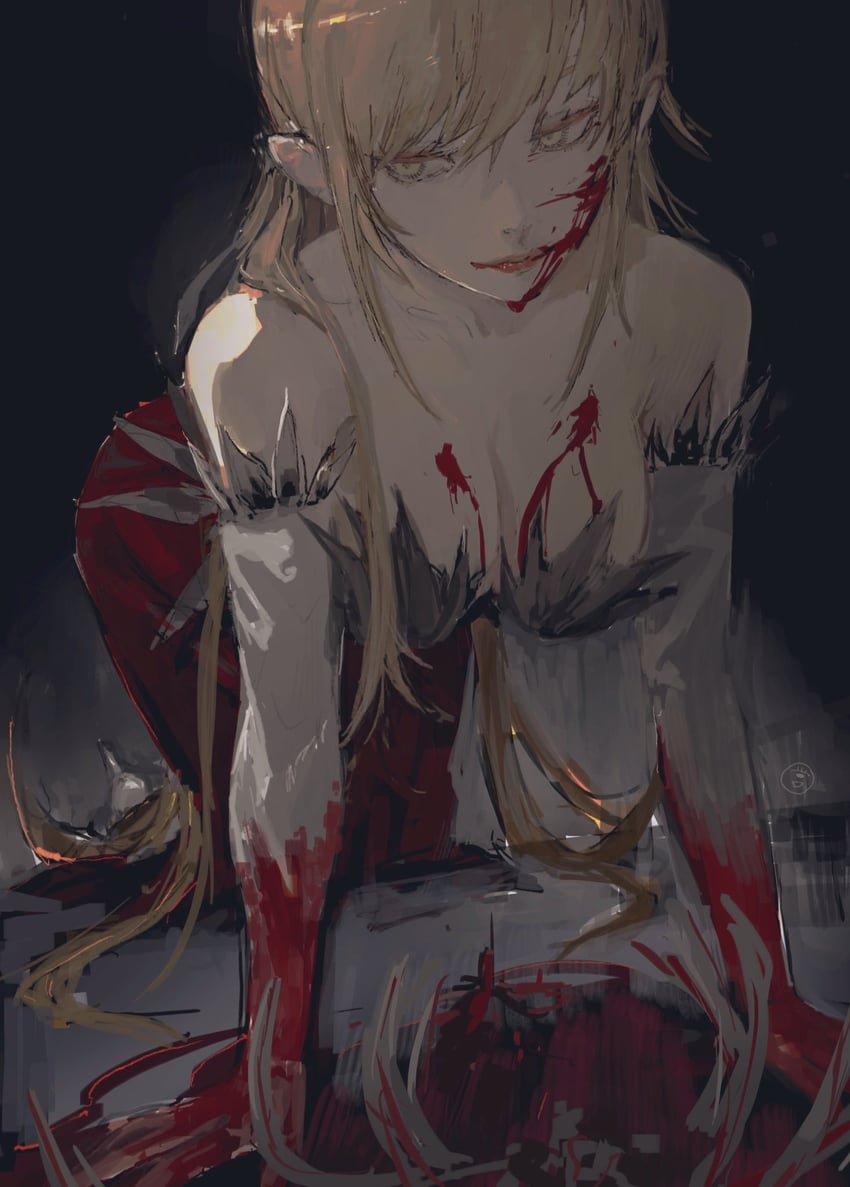 oshino shinobu and kiss-shot acerola-orion heart-under-blade (monogatari) drawn by taki_(a313131333)