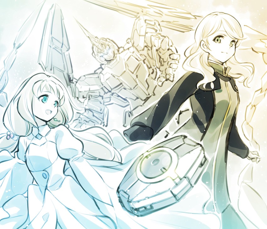 eve, unicorn gundam phenex, and rita bernal (gundam and 3 more) drawn by kato_takuji