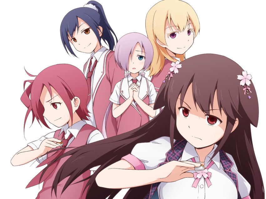 maya yukiko, motouchi naruka, iwadate yuan, shishihara sawaya, and himori chikako (saki) drawn by mashita_(candy_apricot)