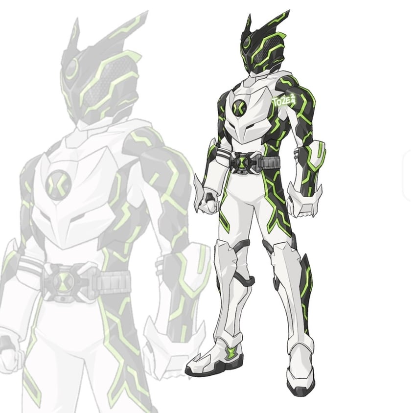 upgrade and kamen rider omnitrix (kamen rider and 1 more) drawn by to_ze