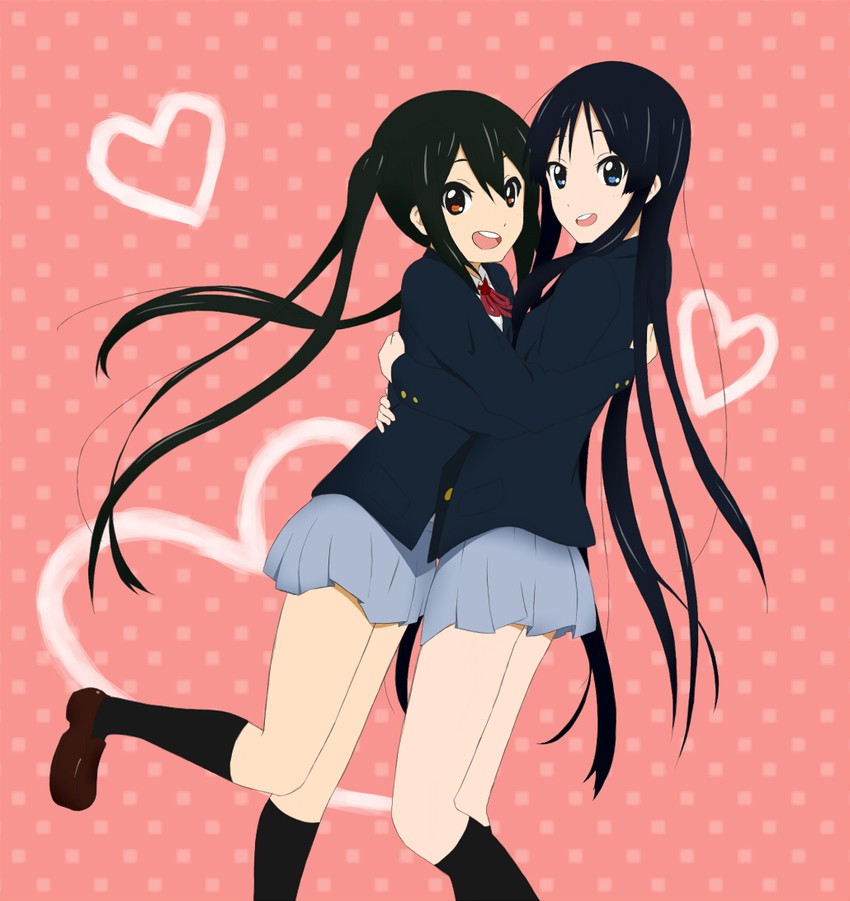 akiyama mio and nakano azusa (k-on!) drawn by purin_(purin_k)