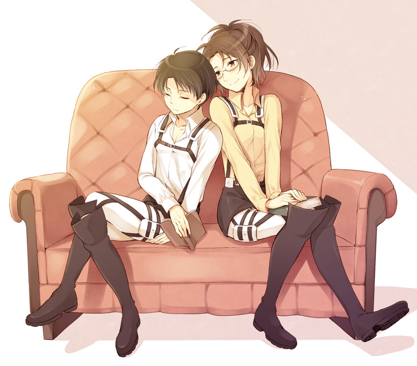 levi and hange zoe (shingeki no kyojin) drawn by ha-ru10