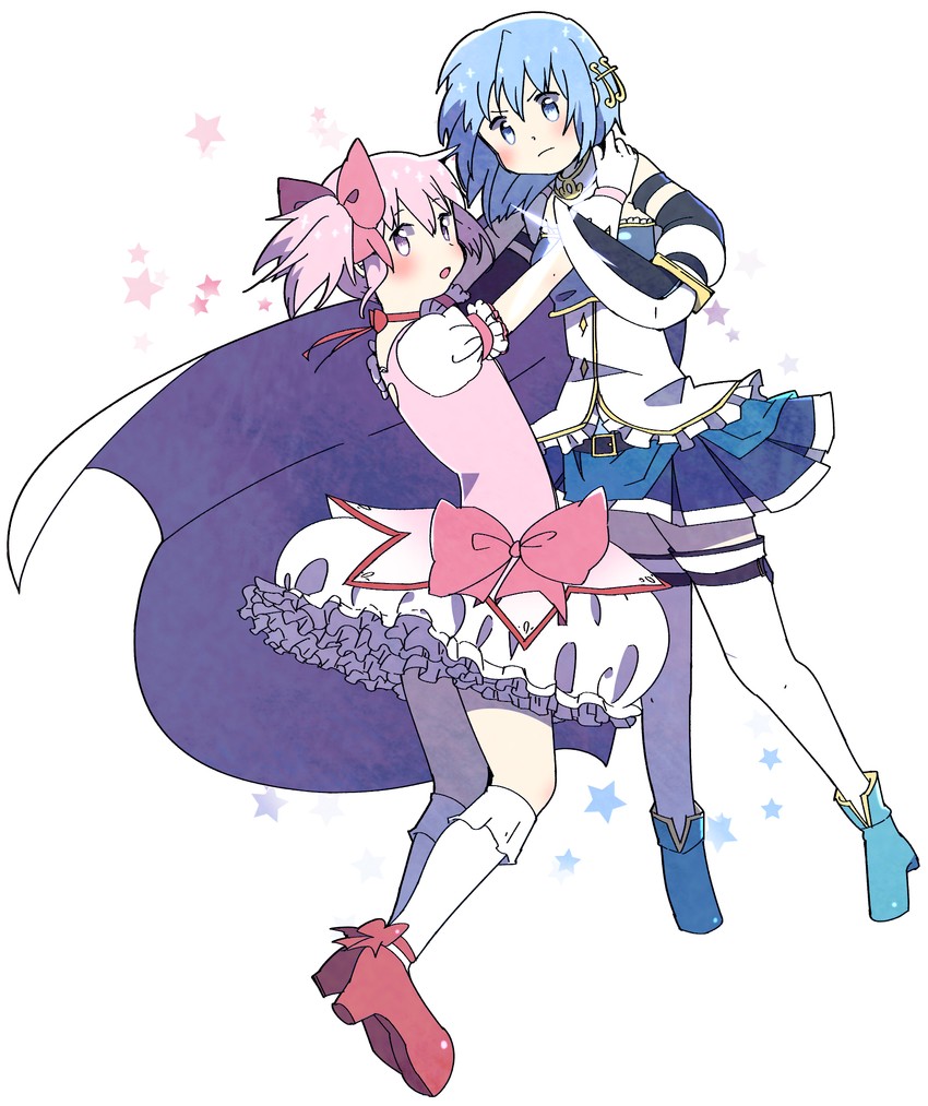 kaname madoka and miki sayaka (mahou shoujo madoka magica) drawn by kirikuchi_riku