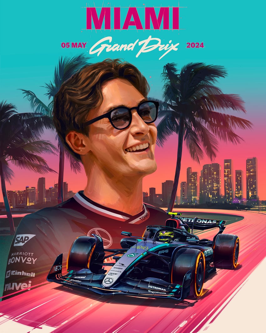 lewis hamilton and george russell (real life and 1 more) drawn by andrew_mytro