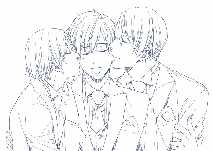 katsuki yuuri, viktor nikiforov, and yuri plisetsky (yuri!!! on ice) drawn by t3_(19841230)