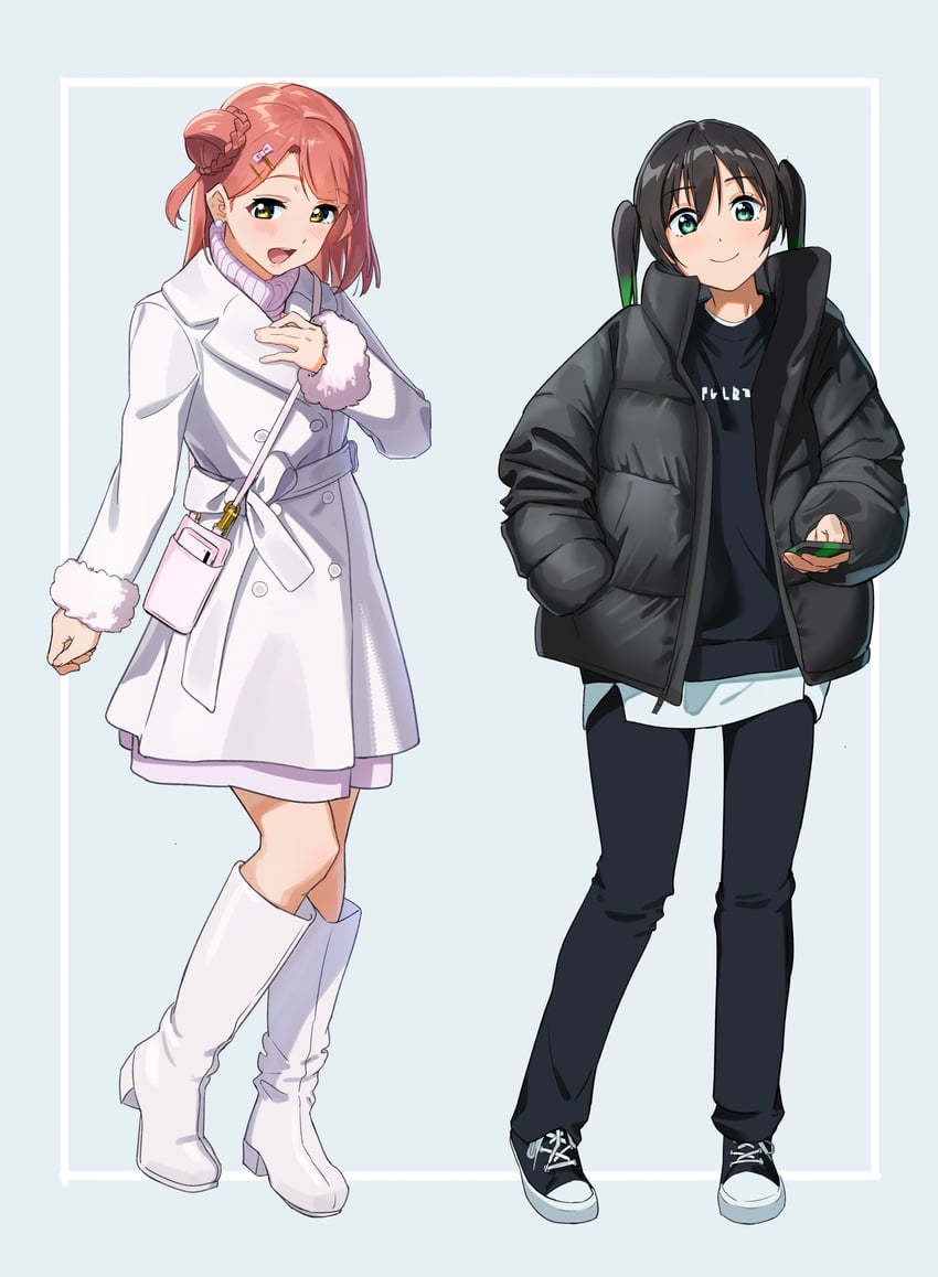 uehara ayumu and takasaki yu (love live! and 1 more) drawn by moshi_(0364p)