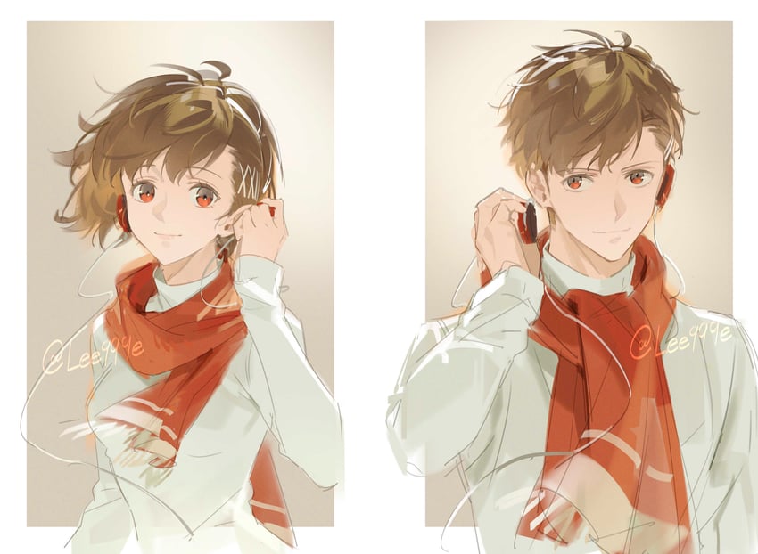 shiomi kotone (persona and 2 more) drawn by lee999nine