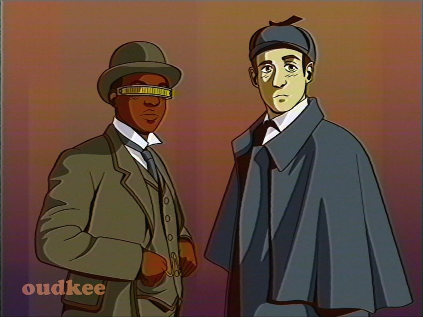 sherlock holmes, john hamish watson, data, and geordi la forge (star trek and 1 more) drawn by oudkee