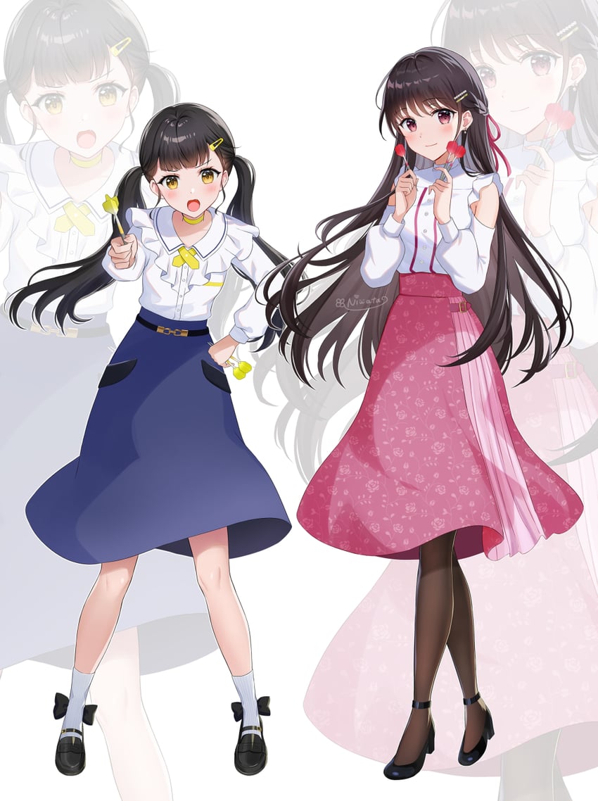takanashi yui and harusaki akane (seishain project) drawn by niwata0