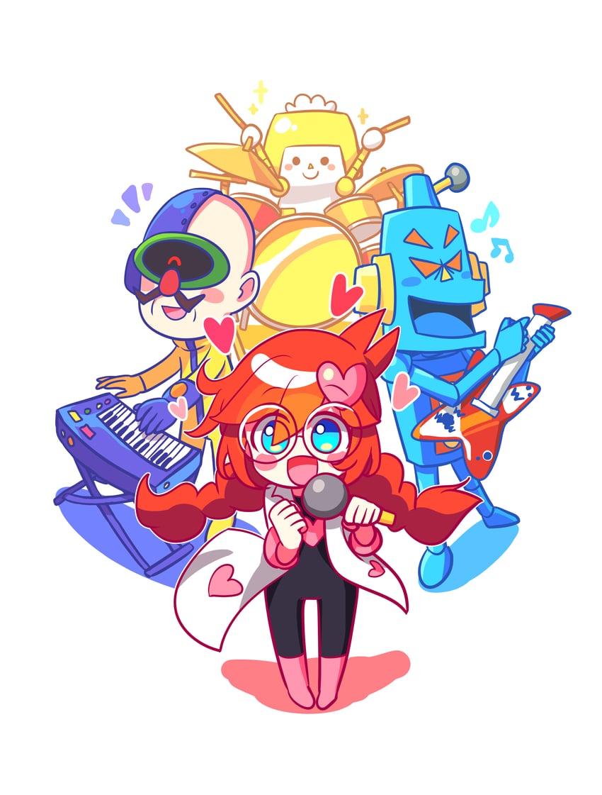 penny crygor, dr. crygor, mike, and doris 1 (warioware) drawn by offbeat
