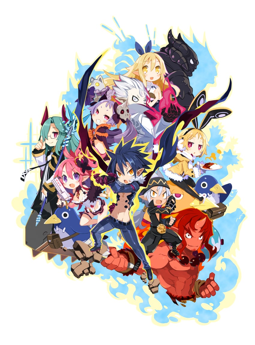 prinny, usalia, seraphina, majorita, liezerota, and 6 more (disgaea and 1 more)