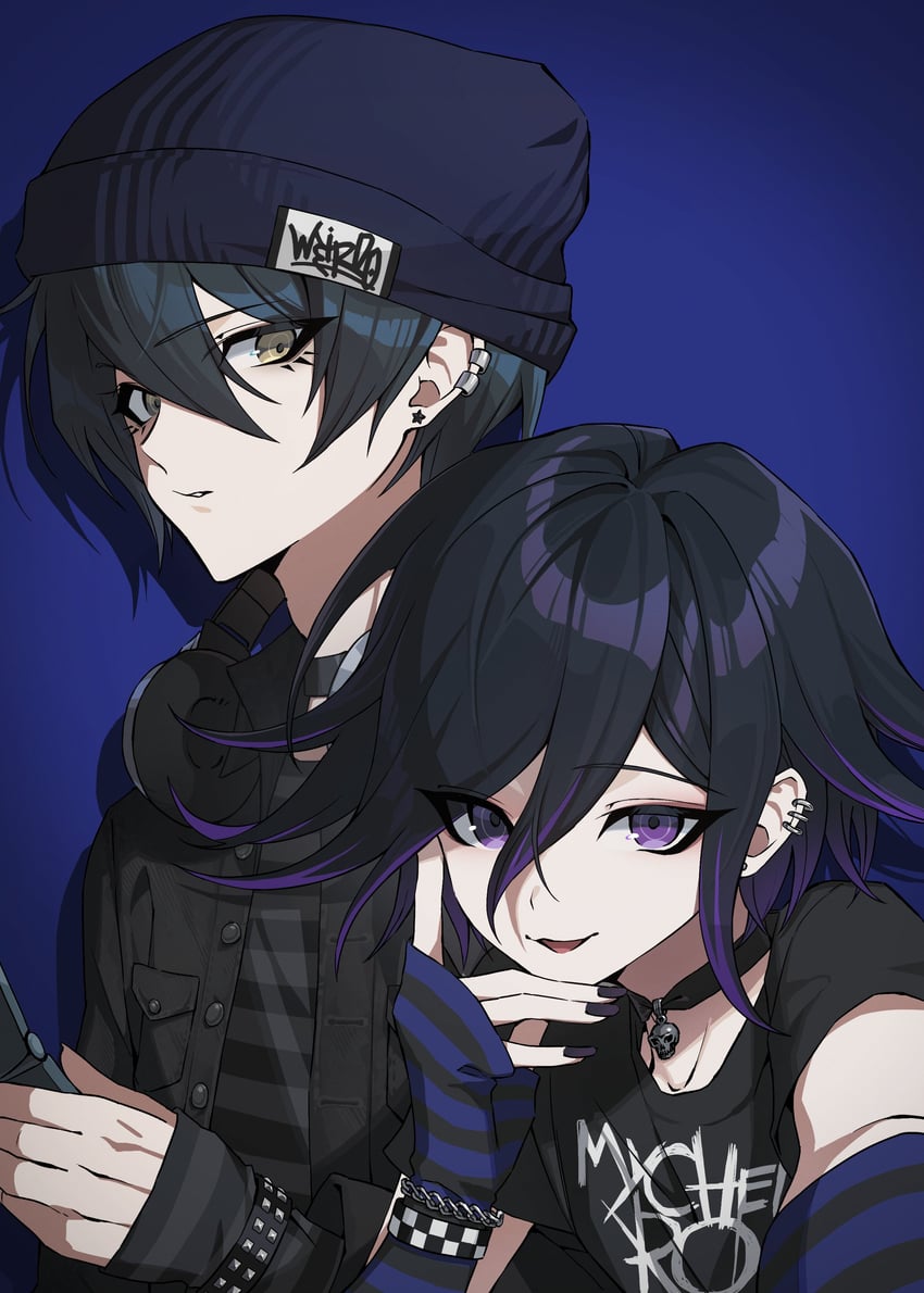 oma kokichi and saihara shuichi (danganronpa and 2 more) drawn by ttegi_(ddeck_dg)