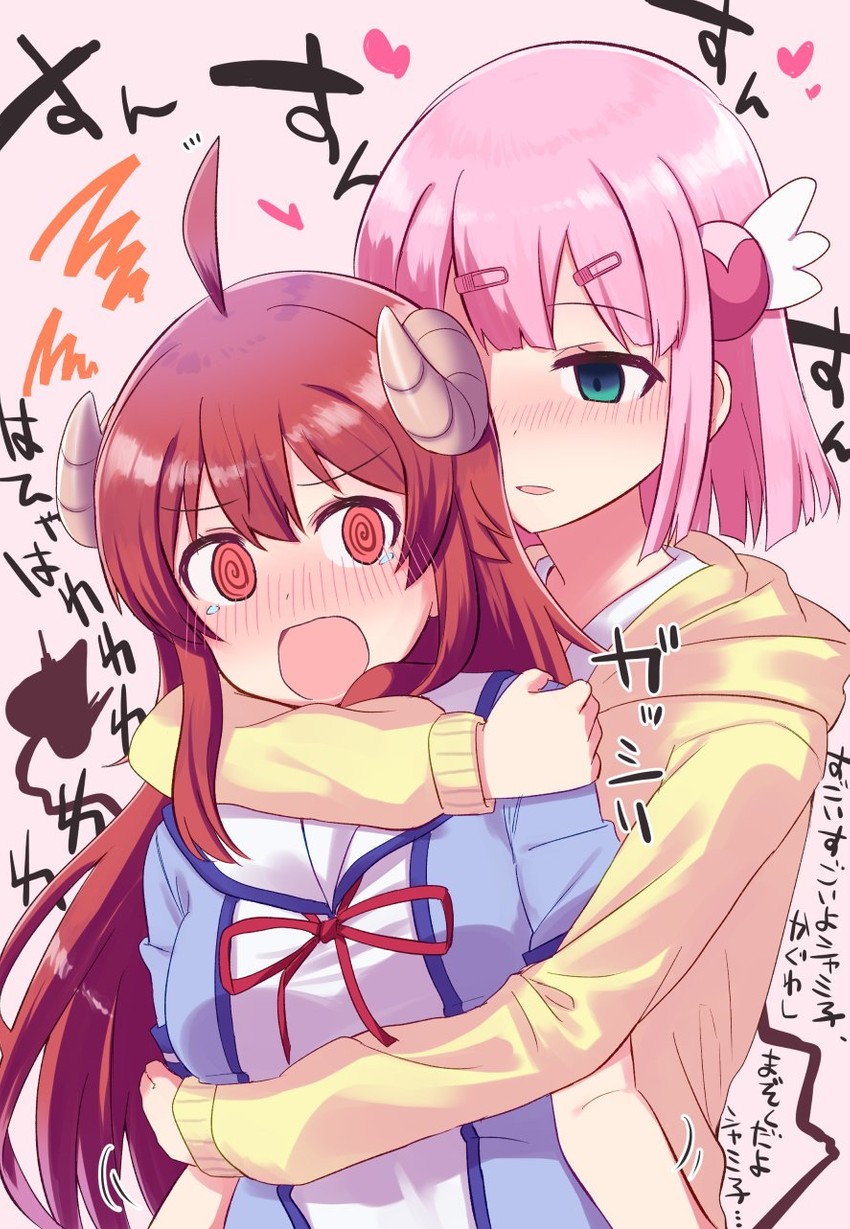 yoshida yuuko and chiyoda momo (machikado mazoku) drawn by kawazu_kento
