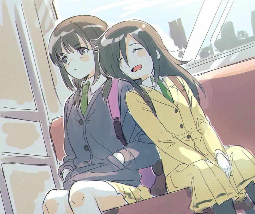 kuroki tomoko and tamura yuri (watashi ga motenai no wa dou kangaetemo omaera ga warui!) drawn by yuzu_sato