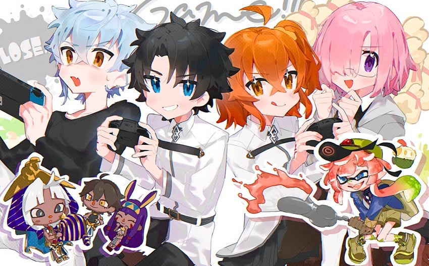 mash kyrielight, fujimaru ritsuka, nitocris, van gogh, kadoc zemlupus, and 2 more (fate and 3 more) drawn by takumi_(hkhkgohan)