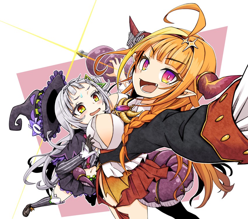 murasaki shion and kiryu coco (hololive) drawn by emu_(toran)