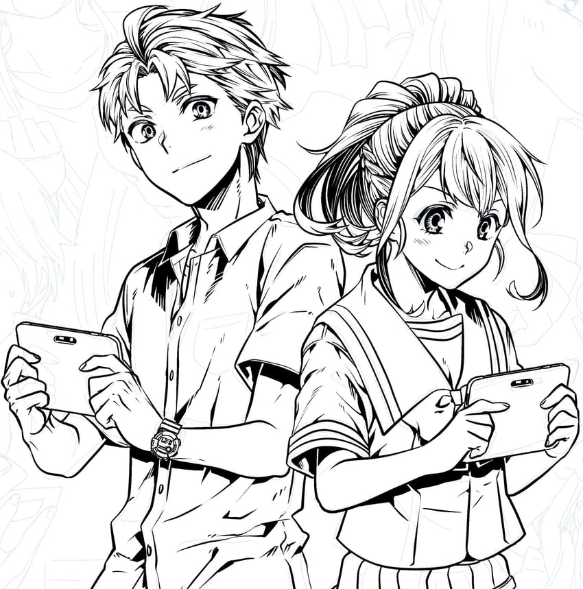 senomiya akiho and yashio kaito (robotics;notes) drawn by ikuhashi_muiko
