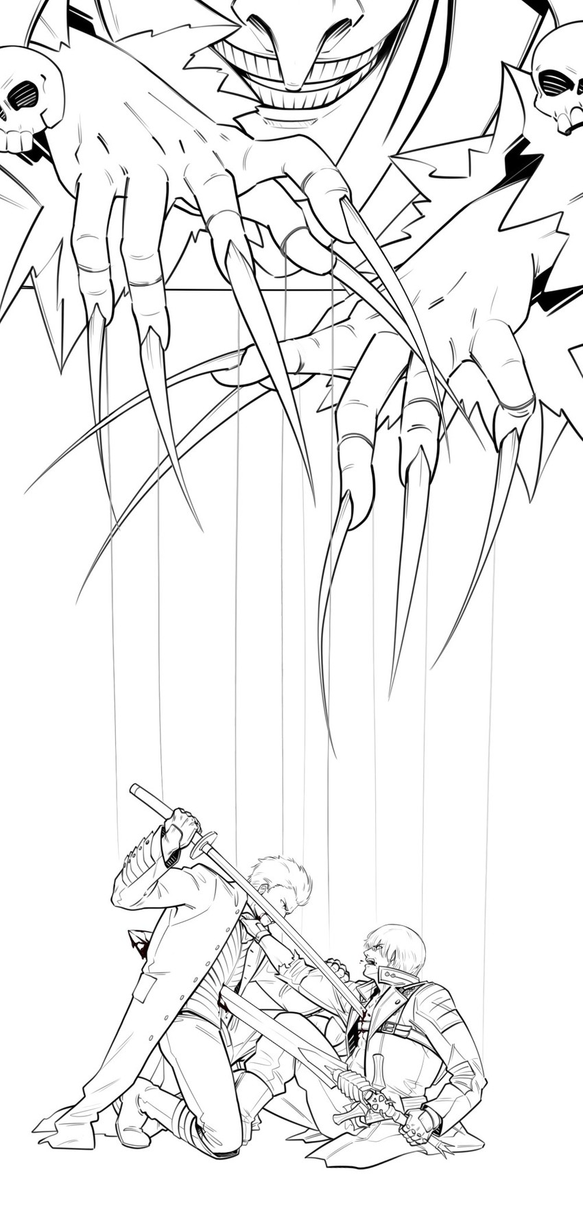 dante, vergil, and jester (devil may cry and 1 more) drawn by stelarpidgin