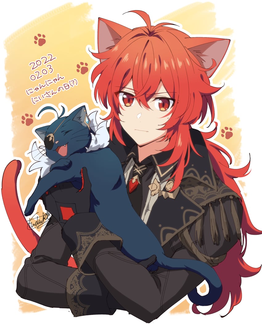 diluc and kaeya (genshin impact) drawn by yuu_(mboj_fdk)
