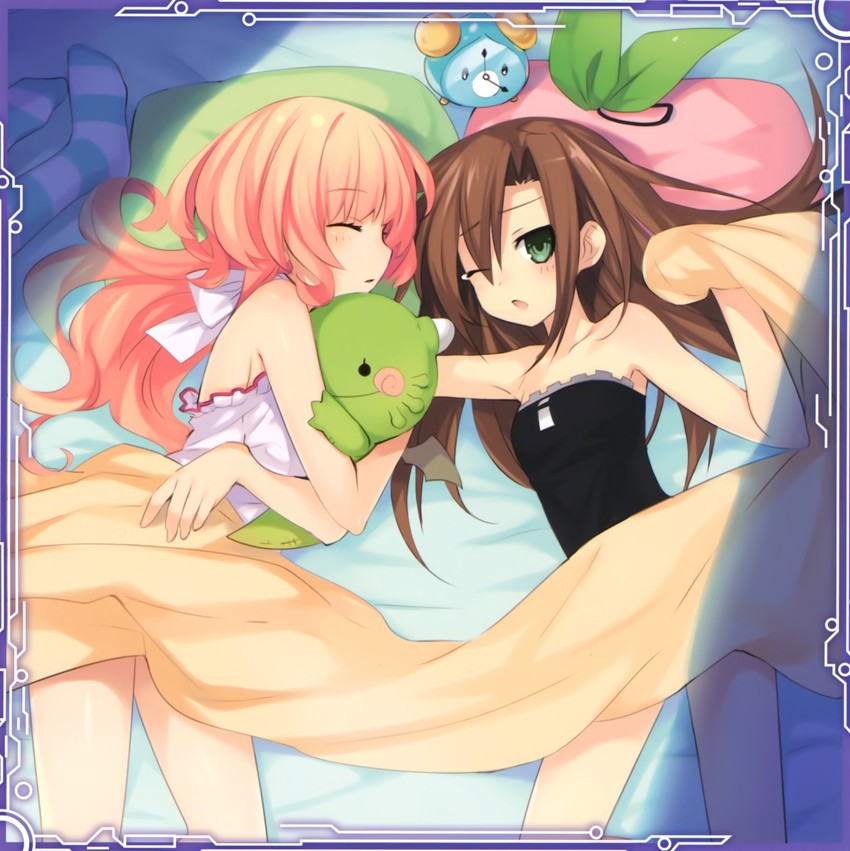 neptune, if, dogoo, and compa (neptune and 1 more) drawn by tsunako