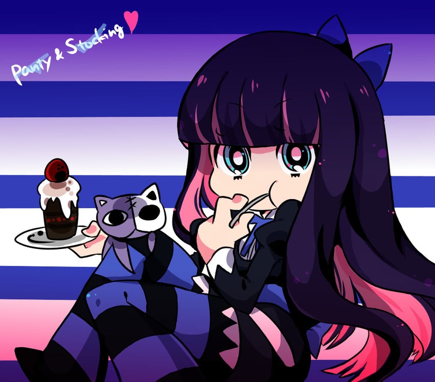 stocking and honekoneko (panty & stocking with garterbelt) drawn by aguri_(aguri0406-aoi)