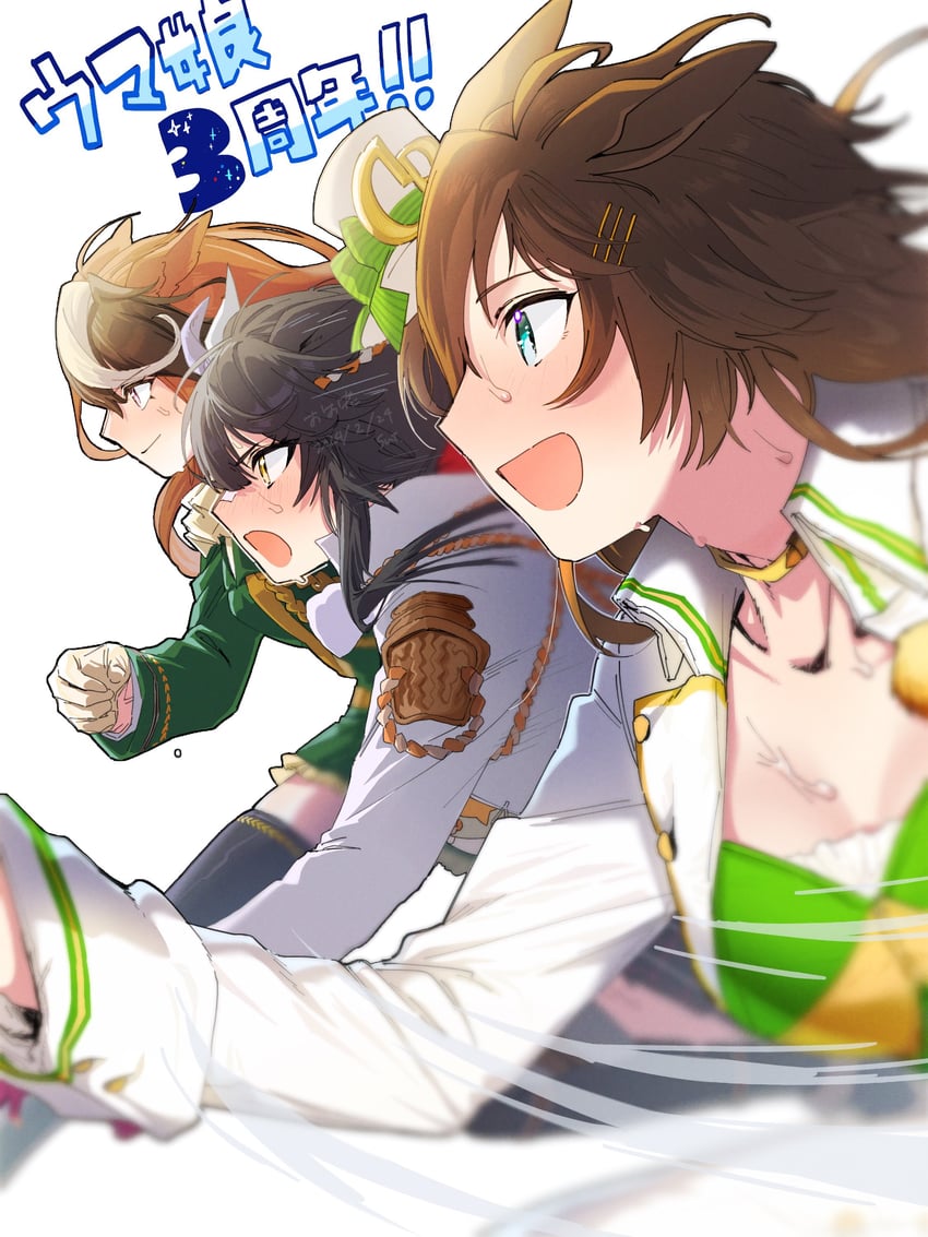 symboli rudolf, mr. c.b., and narita brian (umamusume) drawn by omotil