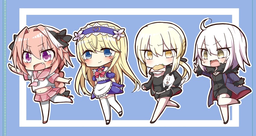 artoria pendragon, jeanne d'arc alter, astolfo, saber alter, chevalier d'eon, and 1 more (fate and 1 more) drawn by jako_(jakoo21)