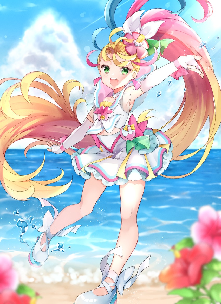 natsuumi manatsu and cure summer (precure and 1 more) drawn by yuni_(irohasuiroiro)