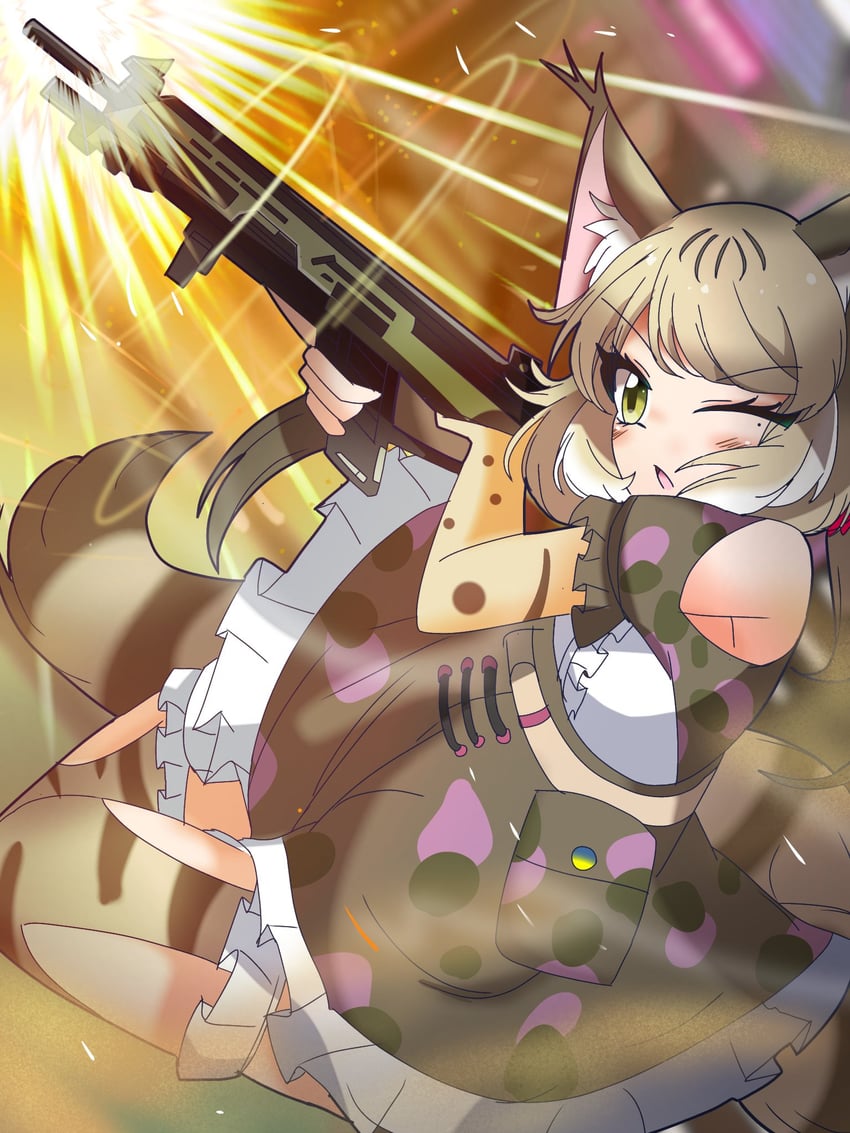 jungle cat (kemono friends and 1 more) drawn by kiryu_(rnrwbhybsxj4qgk)