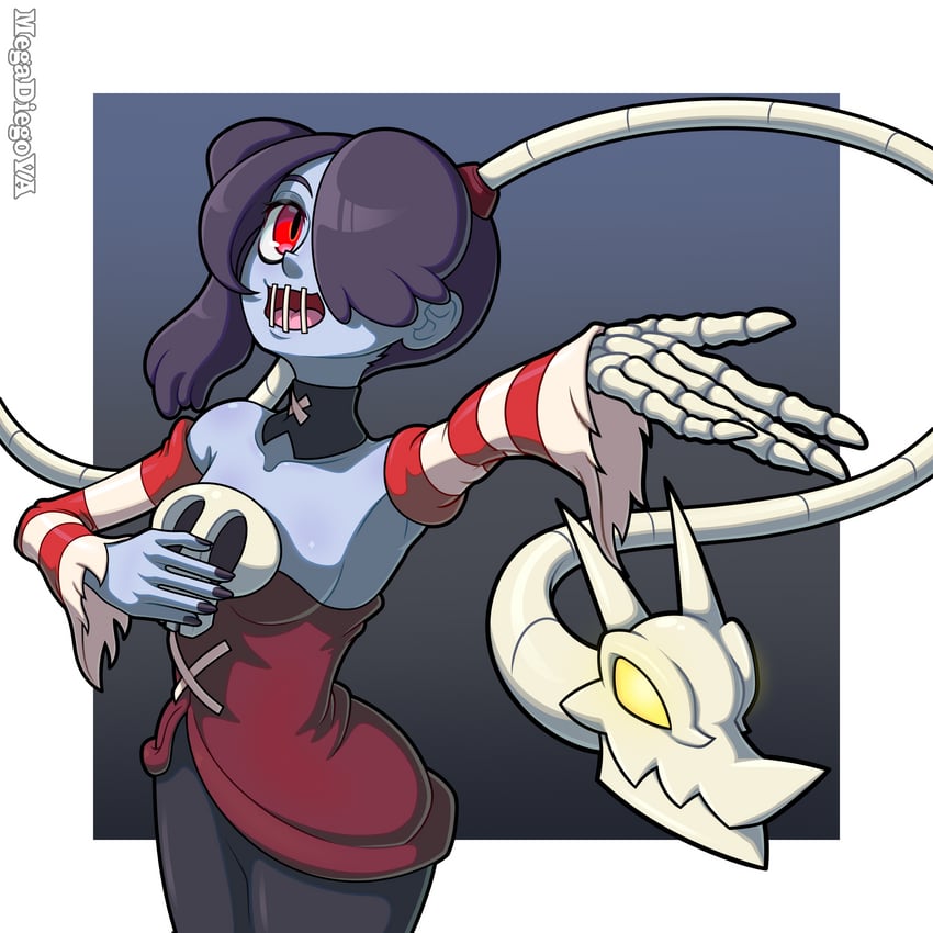 squigly and leviathan (skullgirls) drawn by megadiegova