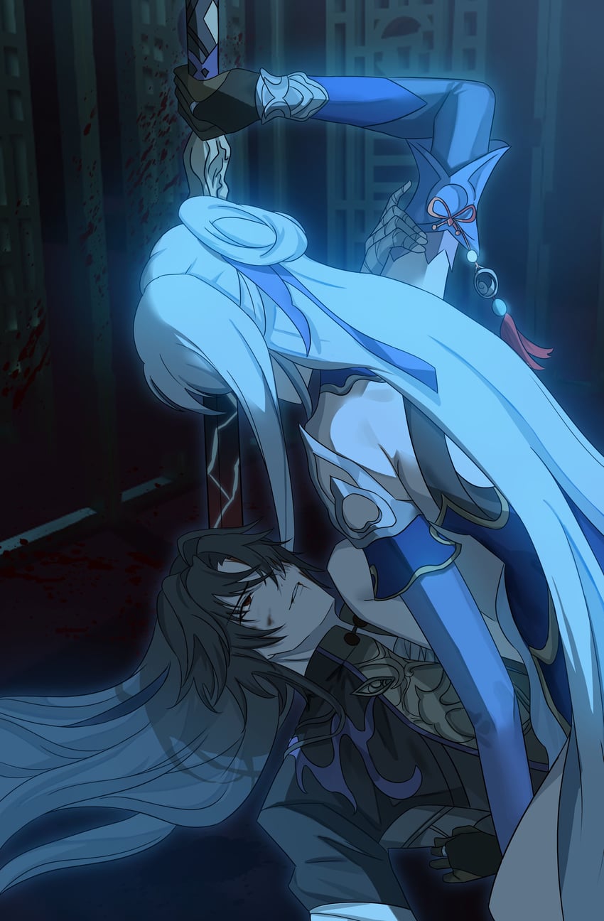 blade and jingliu (honkai and 1 more) drawn by esticss
